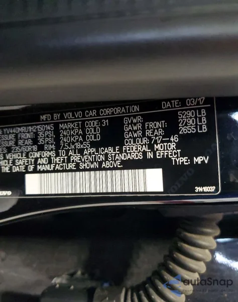 2017 Volvo Xc60 T5 Inscription z USA, uszkodzony, nr VIN YV440MRU1H2150145